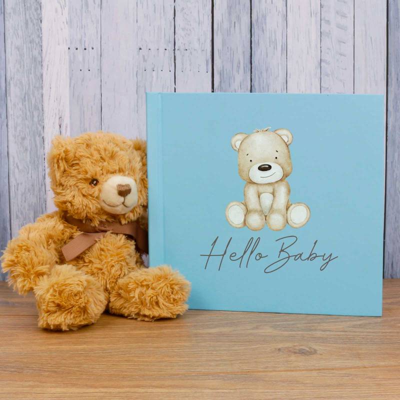 Hello Baby Blue Personalised Photo Book