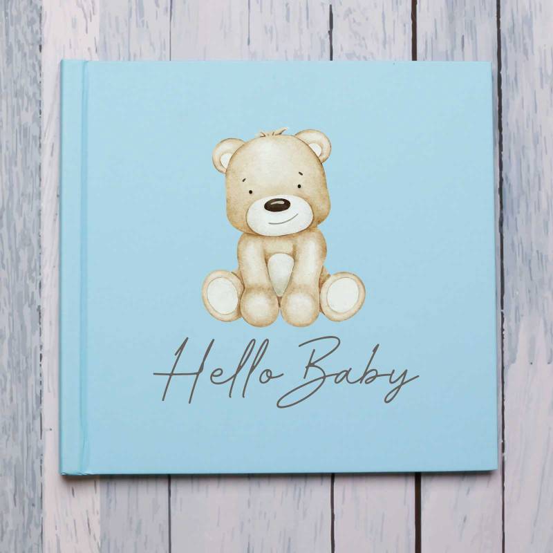 Hello Baby Blue Personalised Photo Book