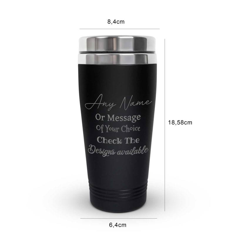 Engraved Black Travel Cup