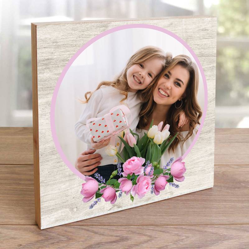 Photo Collage, Any Text or Image - Wooden Photo Blocks