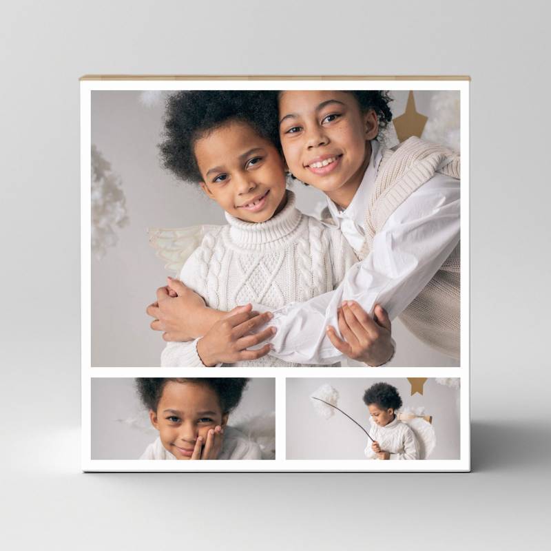 Photo Collage, Any Text or Image - Wooden Photo Blocks