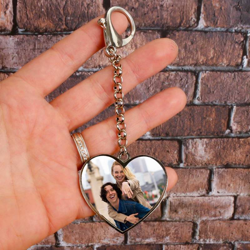 Any Photo Personalised Heart Shaped Keyring