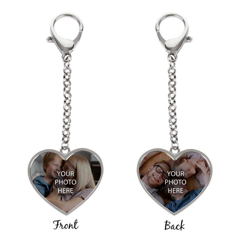 Any Photo Personalised Heart Shaped Keyring