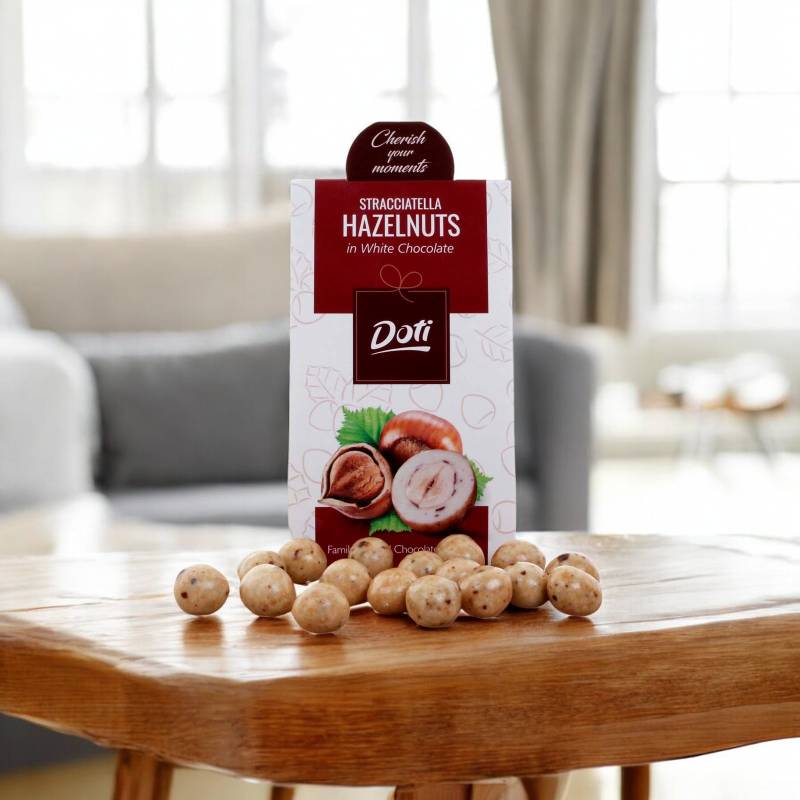 Handmade Real Hazelnuts in White Chocolate 100g