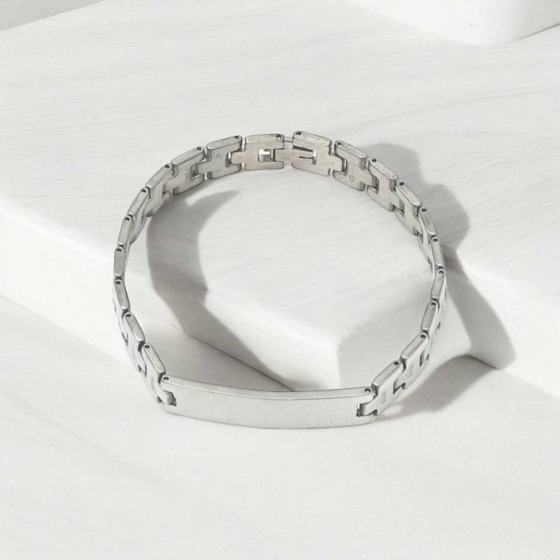 Men's Stainless Steel Bracelet - Engraved