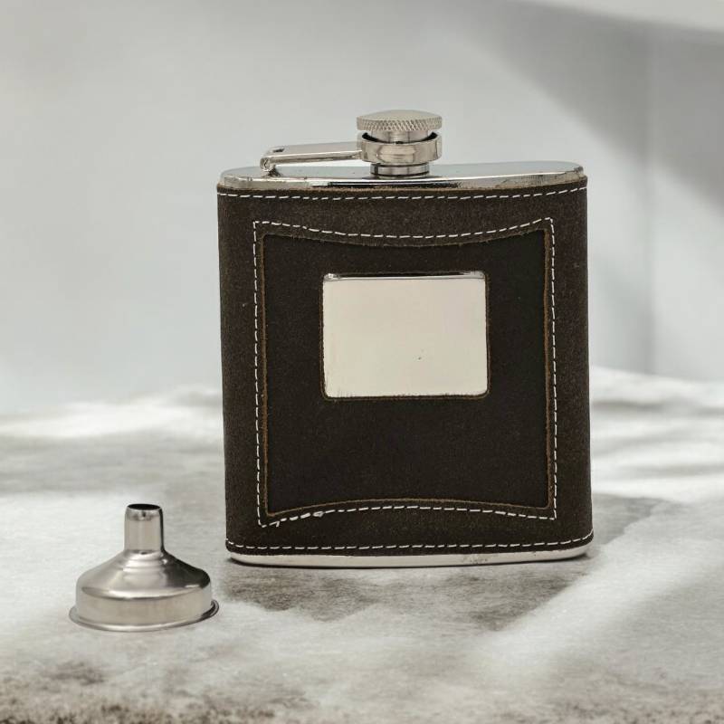 Leather Lined Hipflask with Funnel