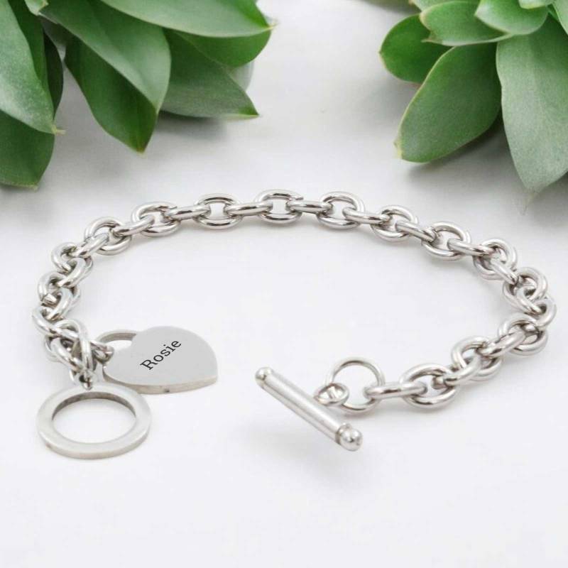 Love Heart Bracelet Chain Bangle (Three Colours)