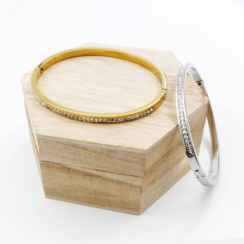 Diamond Bangle (Gold or Silver)