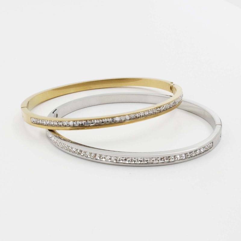 Diamond Bangle (Gold or Silver)