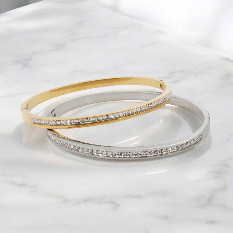 Diamond Bangle (Gold or Silver)