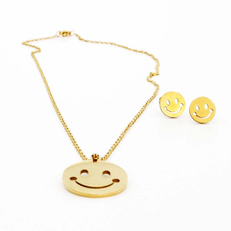 Smiley Face Necklace and Earrings