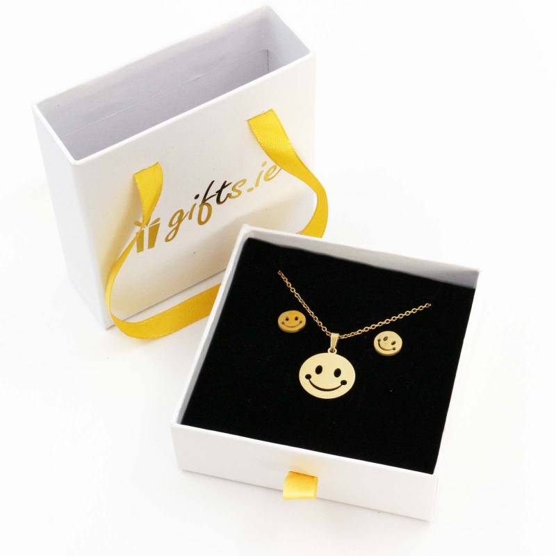 Smiley Face Necklace and Earrings