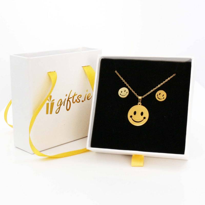 Smiley Face Necklace and Earrings