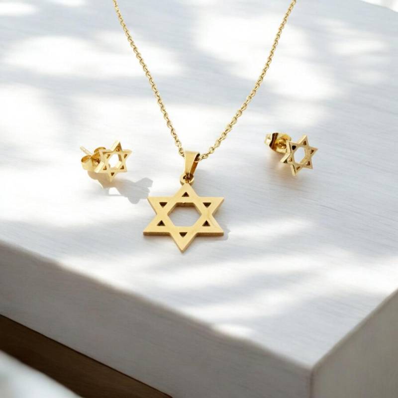 Star of David and Earrings