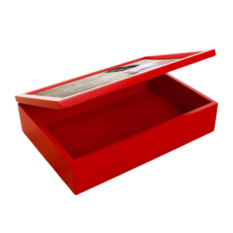 Any Photo Personalised Red Keepsake Box