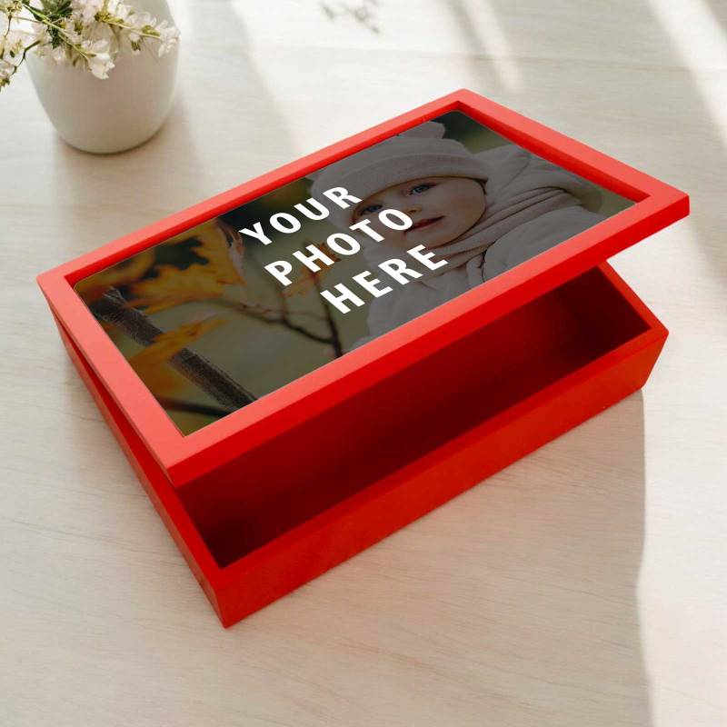 Any Photo Personalised Red Keepsake Box