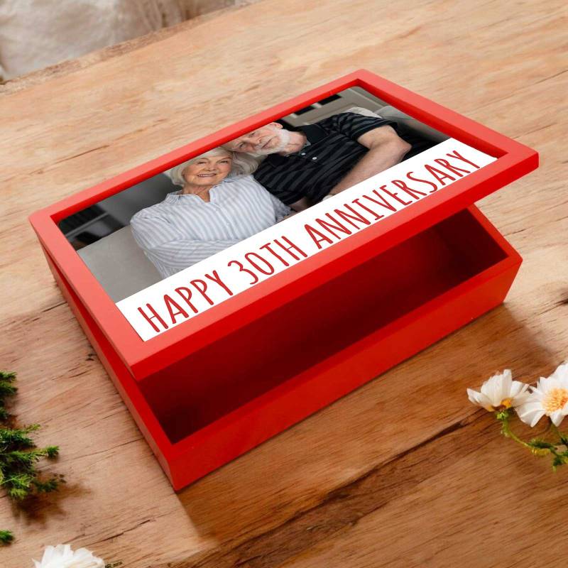 Any Photo Personalised Red Keepsake Box