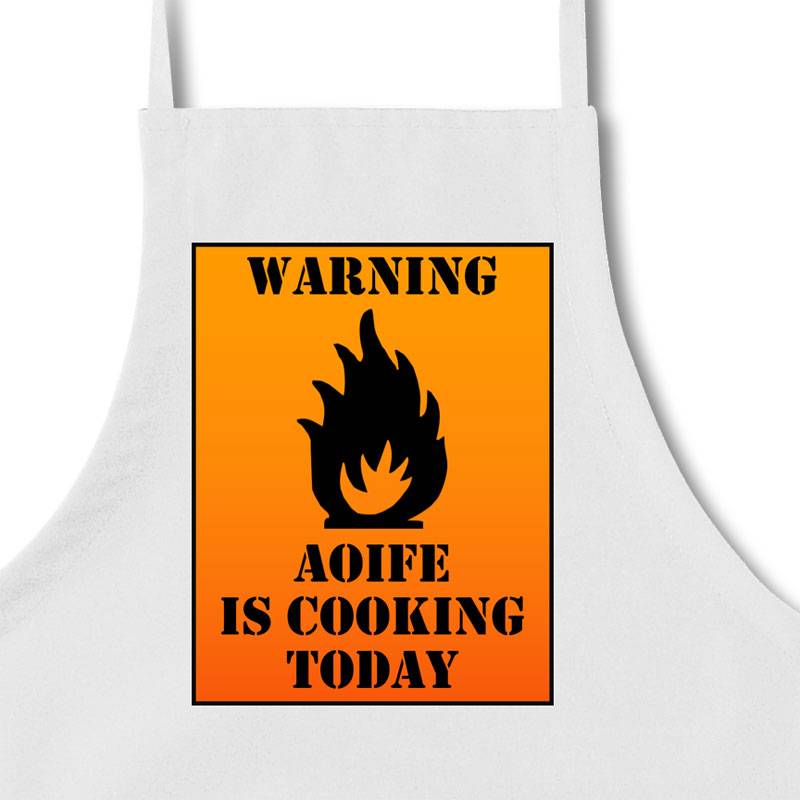 Flammable Warning Personalised Apron