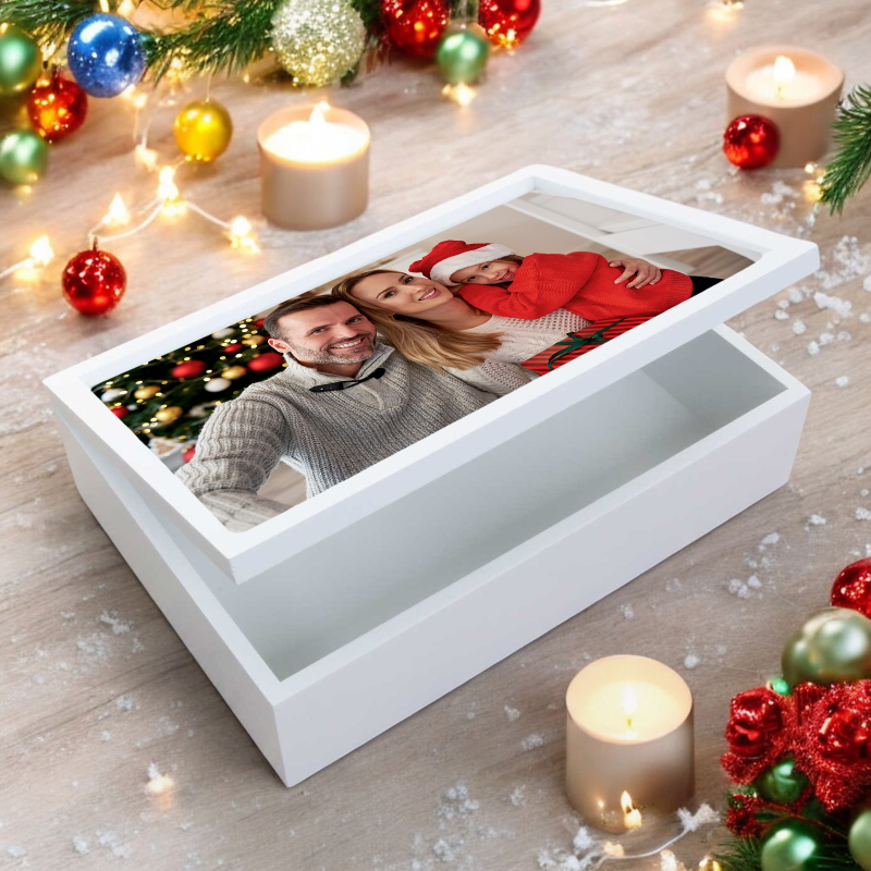 Any Photo Personalised White Keepsake Box