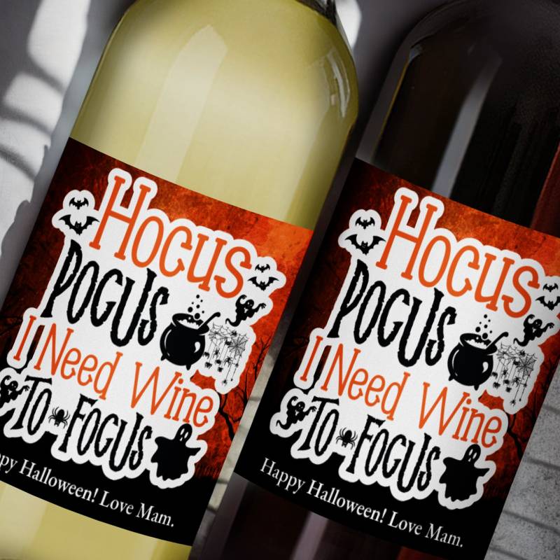 Hocus Pocus I Need Wine to Focus - Personalised Wine