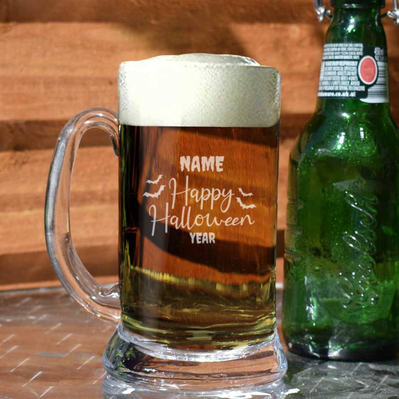 Happy Halloween - Personalised Tankard Glass