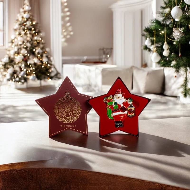 Tipperary Crystal Gem Christmas Decoration -Santa & Lantern