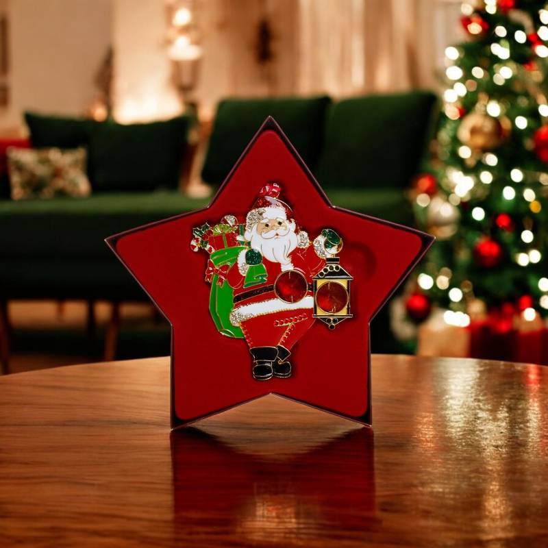 Tipperary Crystal Gem Christmas Decoration -Santa & Lantern