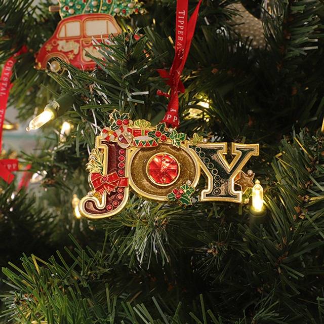 Tipperary Crystal Gem Christmas Decoration - Joy