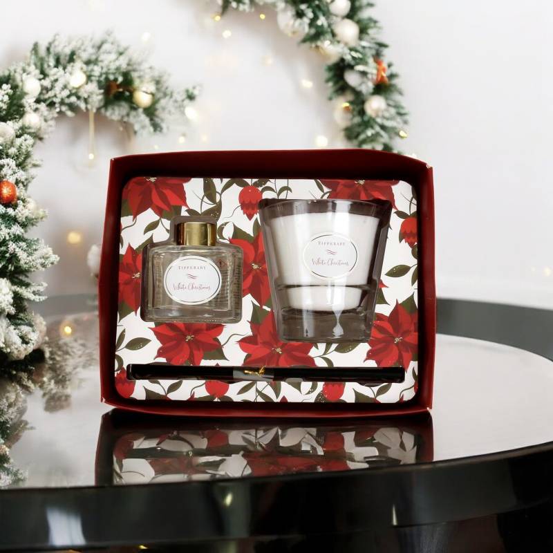 Poinsettia Candle & Diffuser - White Christmas