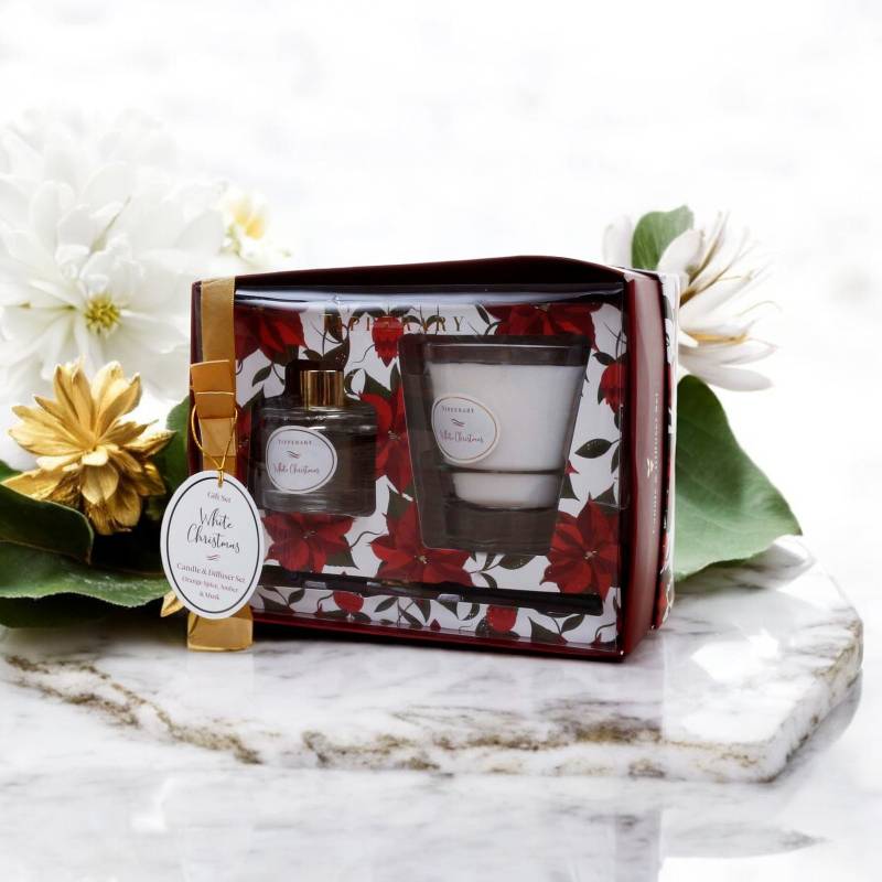 Poinsettia Candle & Diffuser - White Christmas