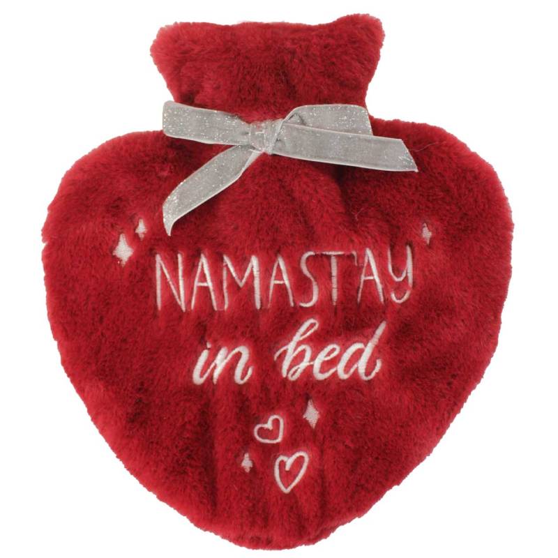 Slogan Plush Heart Embroidery Hot Water Bottle