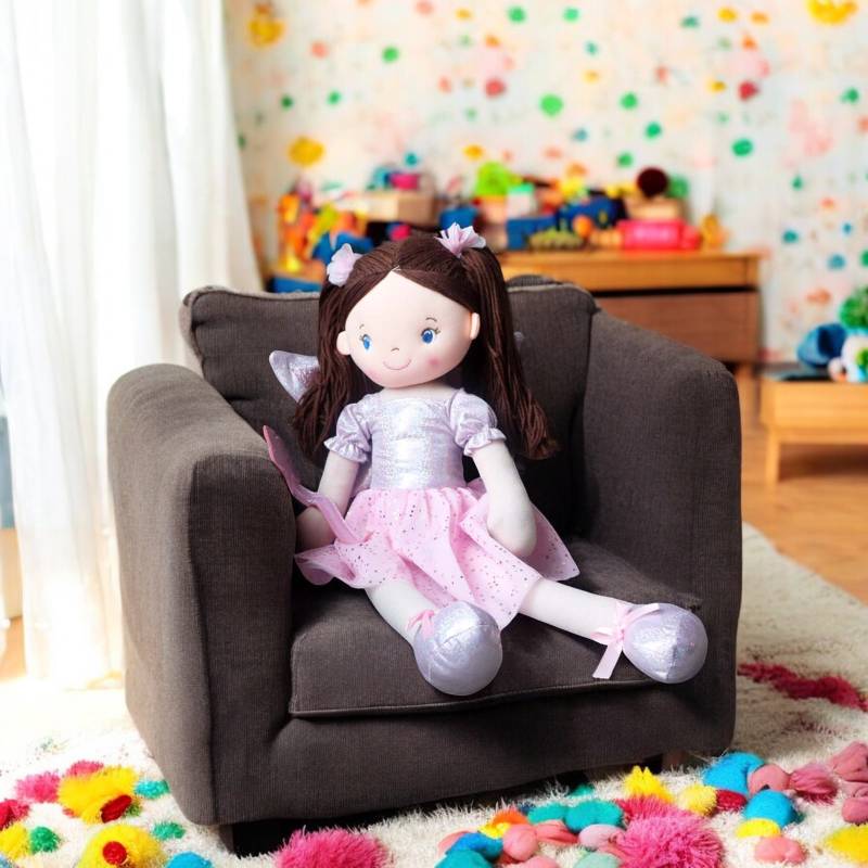 Embroidered Personalised Ragdoll With Fairy Wings & Wand