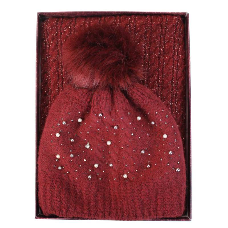 Luxury Diamante Hat & Scarf Set