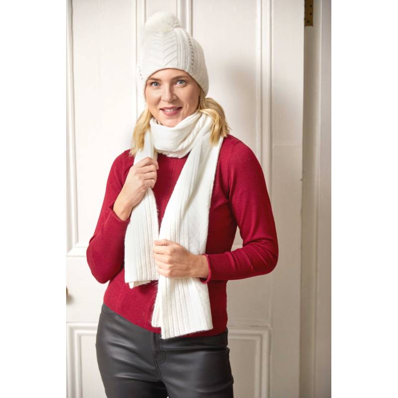 Luxury Diamante Hat & Scarf Set