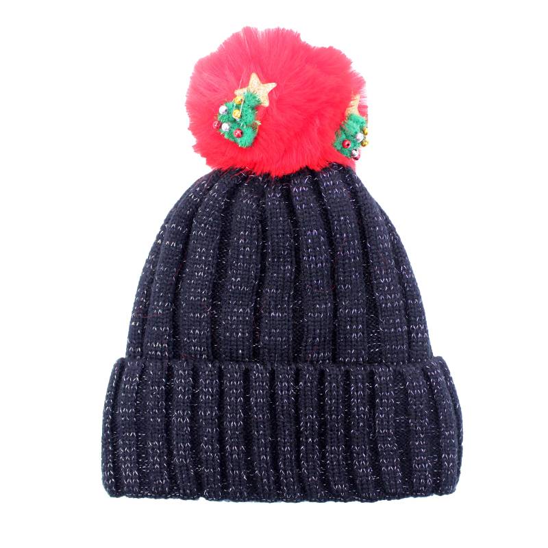 Ladies Novelty Interchangeable Pom Pom Hat