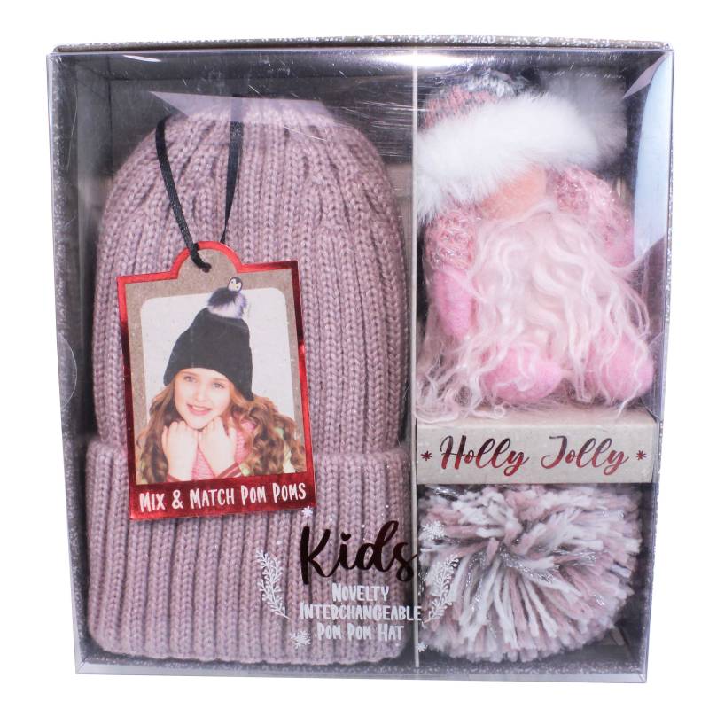 Kids Novelty Interchangeable Pom Pom Hat