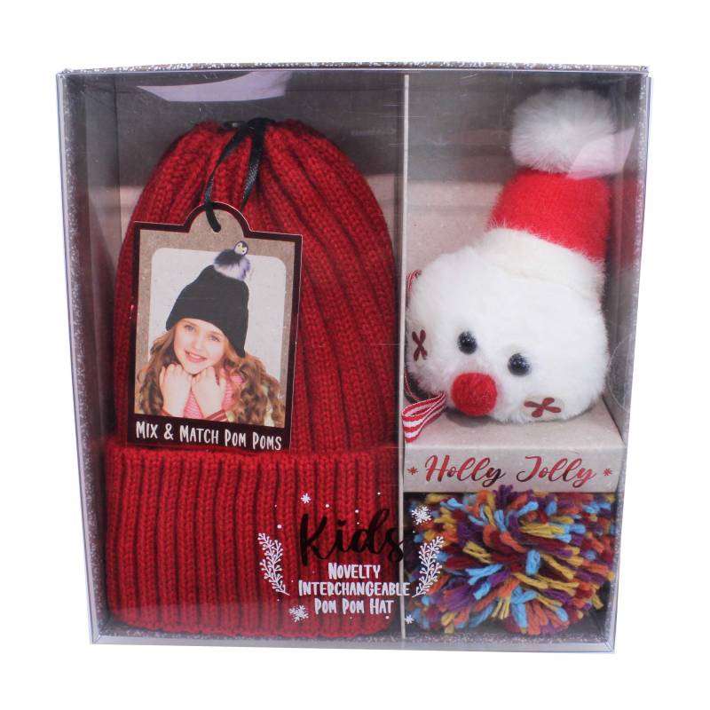 Kids Novelty Interchangeable Pom Pom Hat