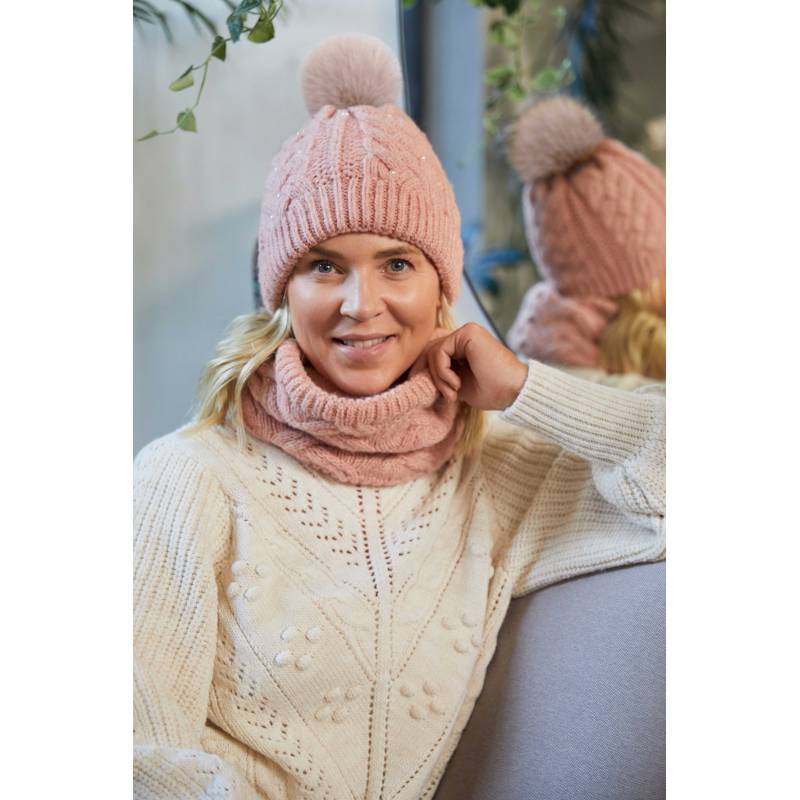 Ladies Chunky Knit Hat & Cowl Gift Set