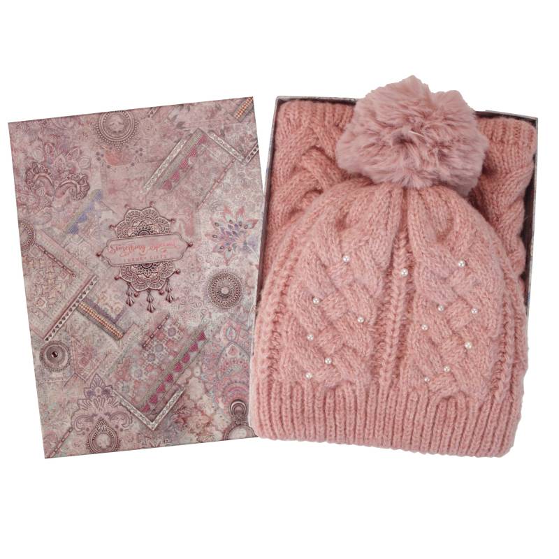 Ladies Chunky Knit Hat & Cowl Gift Set