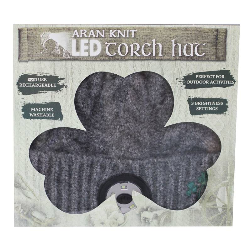 Aran Knit LED Torch Hat