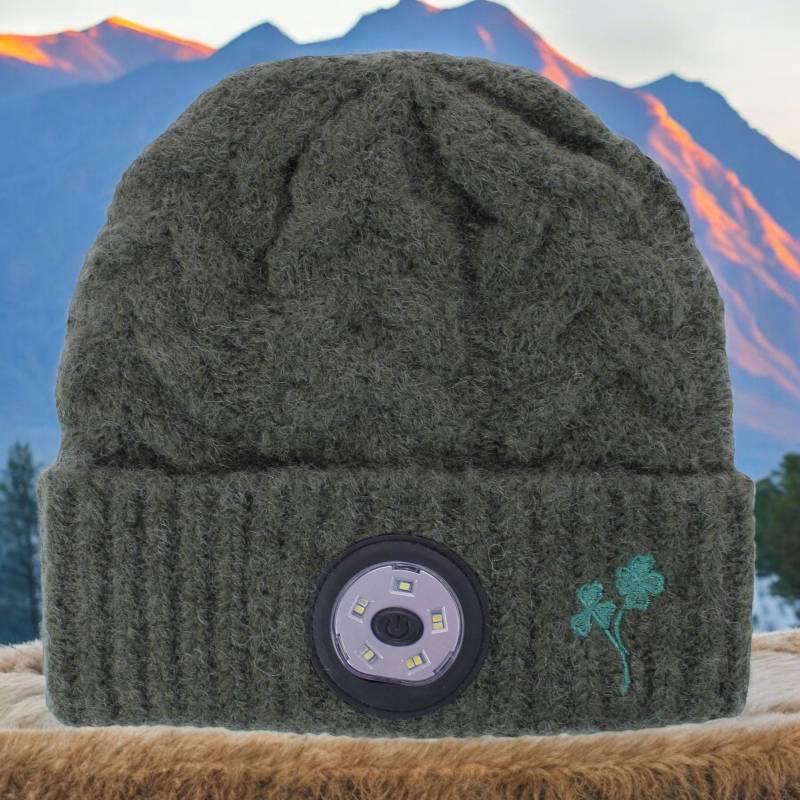 Aran Knit LED Torch Hat