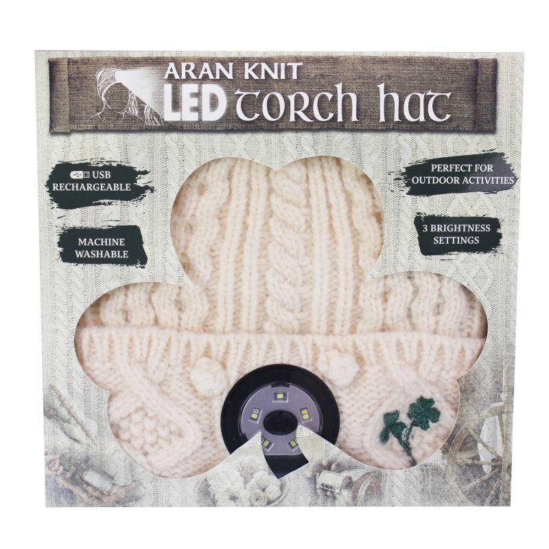 Aran Knit LED Torch Hat