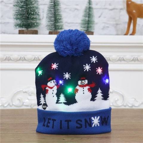 Christmas Let It Snow Novelty Light Up Beanie Hat