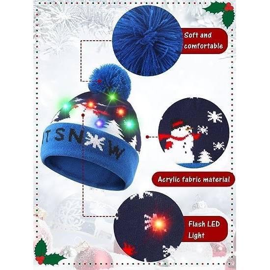 Christmas Let It Snow Novelty Light Up Beanie Hat