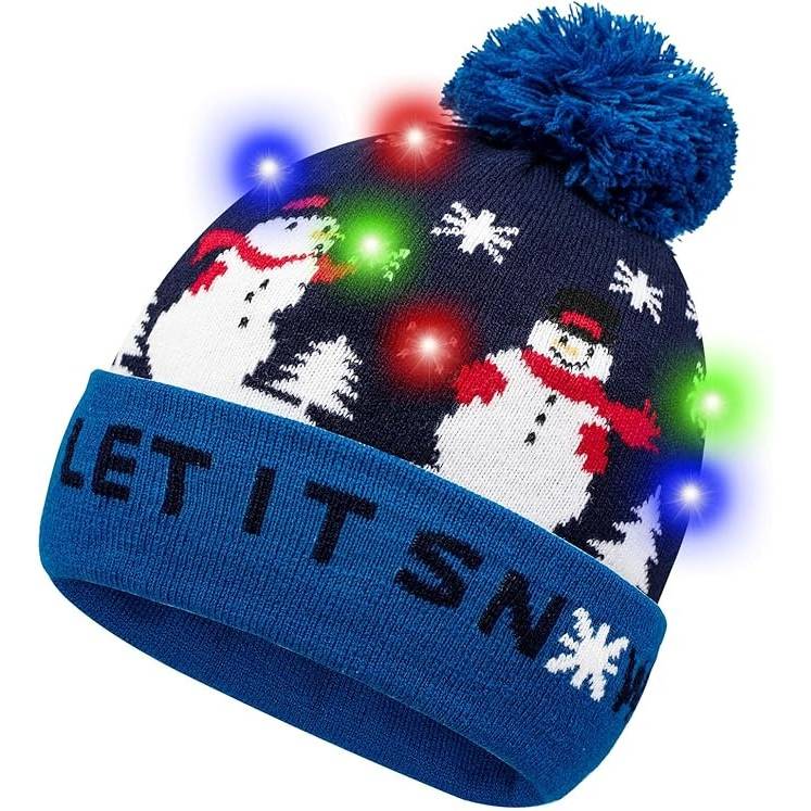 Christmas Let It Snow Novelty Light Up Beanie Hat