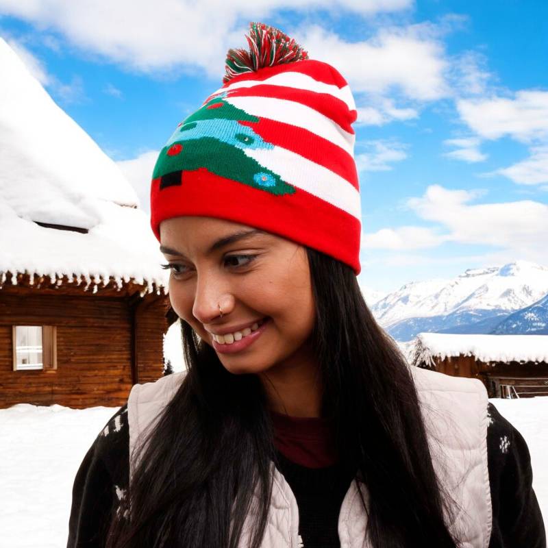 Christmas Tree Novelty Light Up Beanie Hat