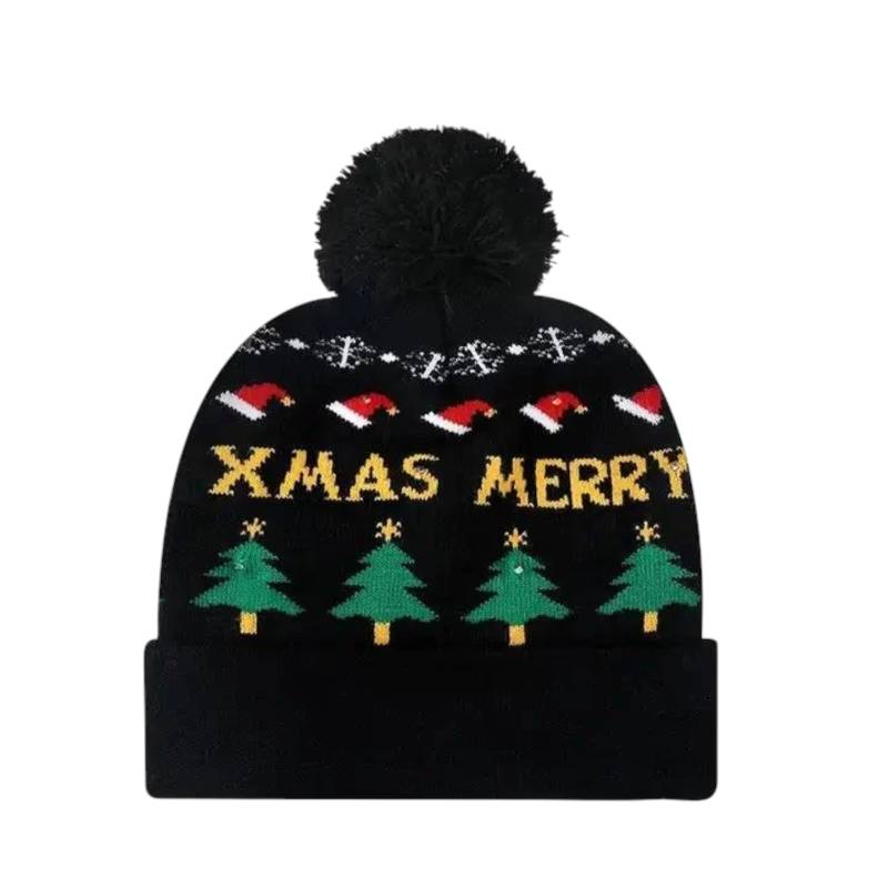 Merry Christmas Novelty Light Up Beanie Hat