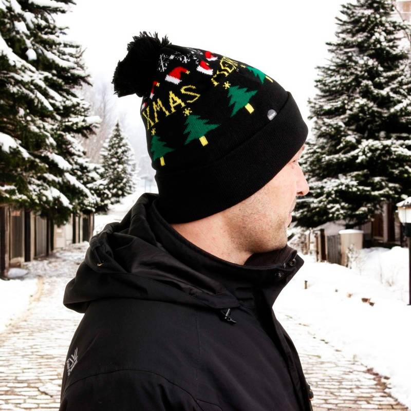 Merry Christmas Novelty Light Up Beanie Hat