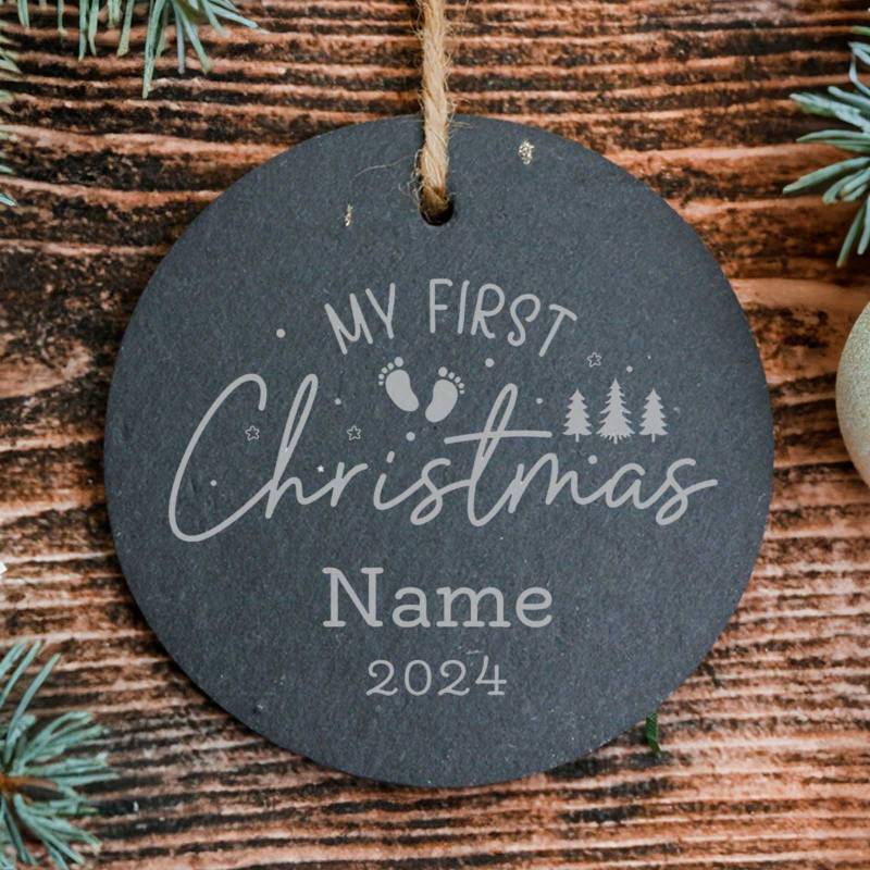 Personalised Christmas Slate Ornament 12x12cm