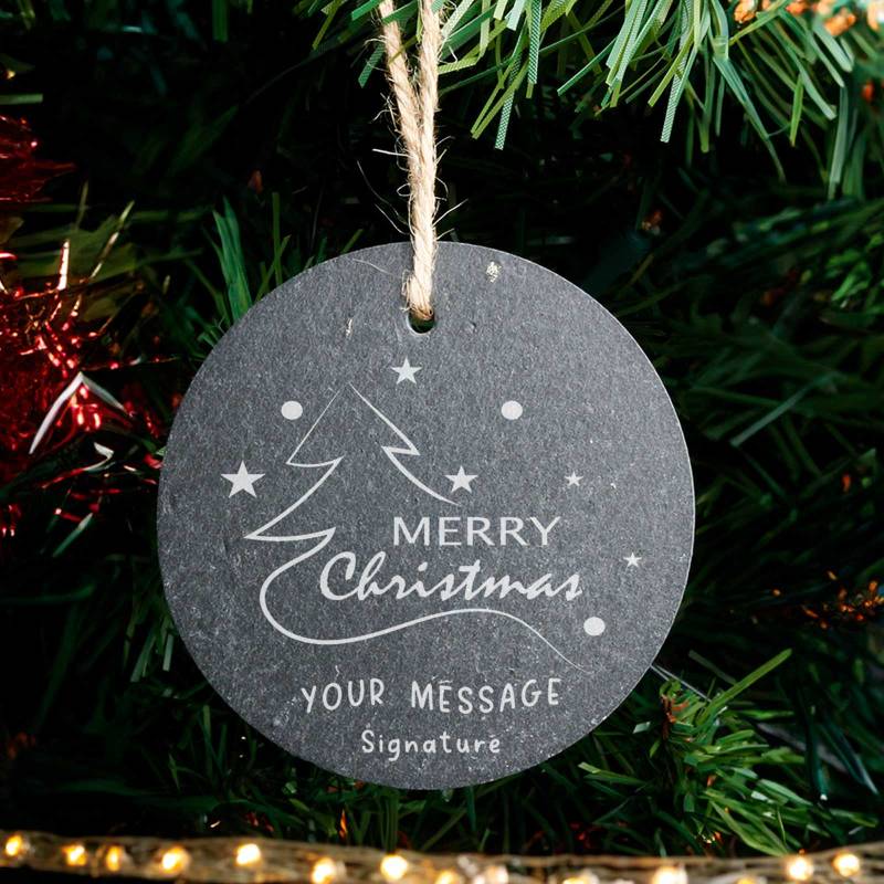 Personalised Christmas Slate Ornament 12x12cm